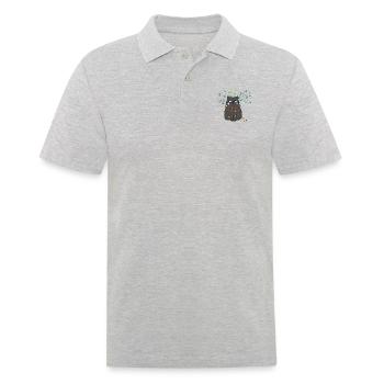 Noël du chat noir, miaou Noël - Polo Homme - gris chiné - Devant - Kai (181cm)