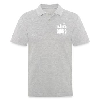 Gains gym quote - Men's Polo Shirt - heather grey - Front - Kai (181cm)