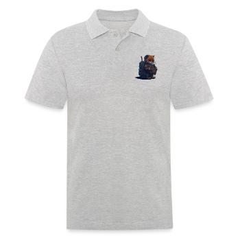 1. Klasse, Schulanfänger, Erstklässler - Männer Poloshirt - Grau meliert - Vorne - Kai (181cm)