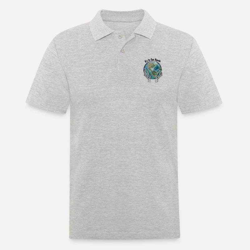 Der Planet - Männer Poloshirt - Grau meliert