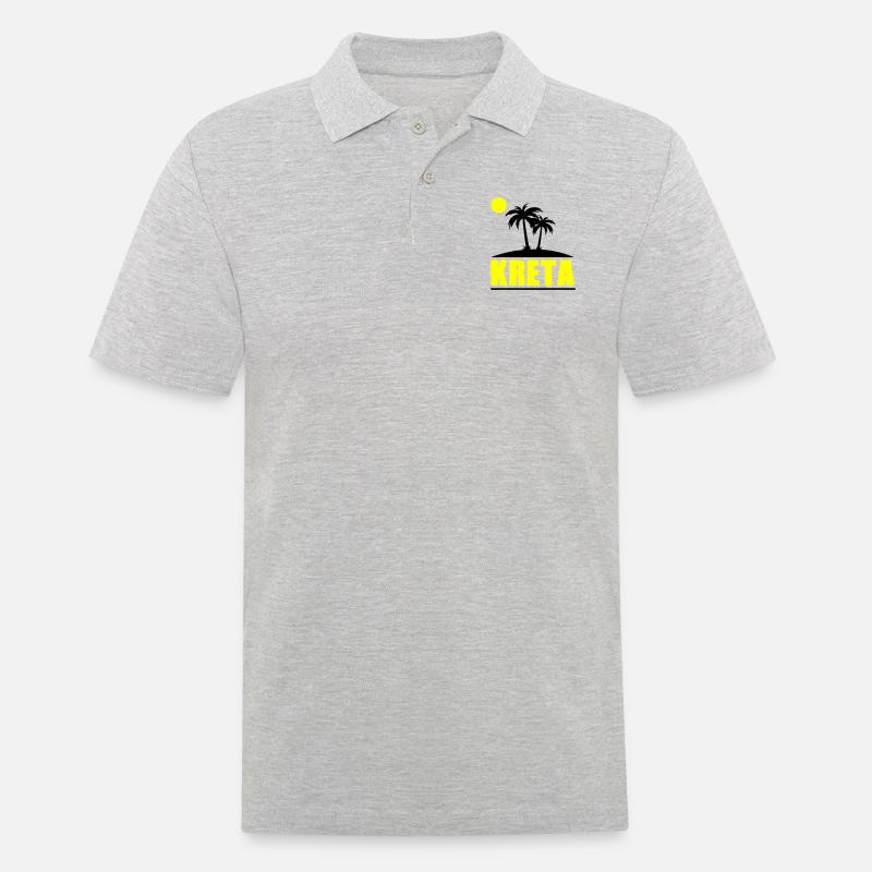 kreta - Männer Poloshirt - Grau meliert