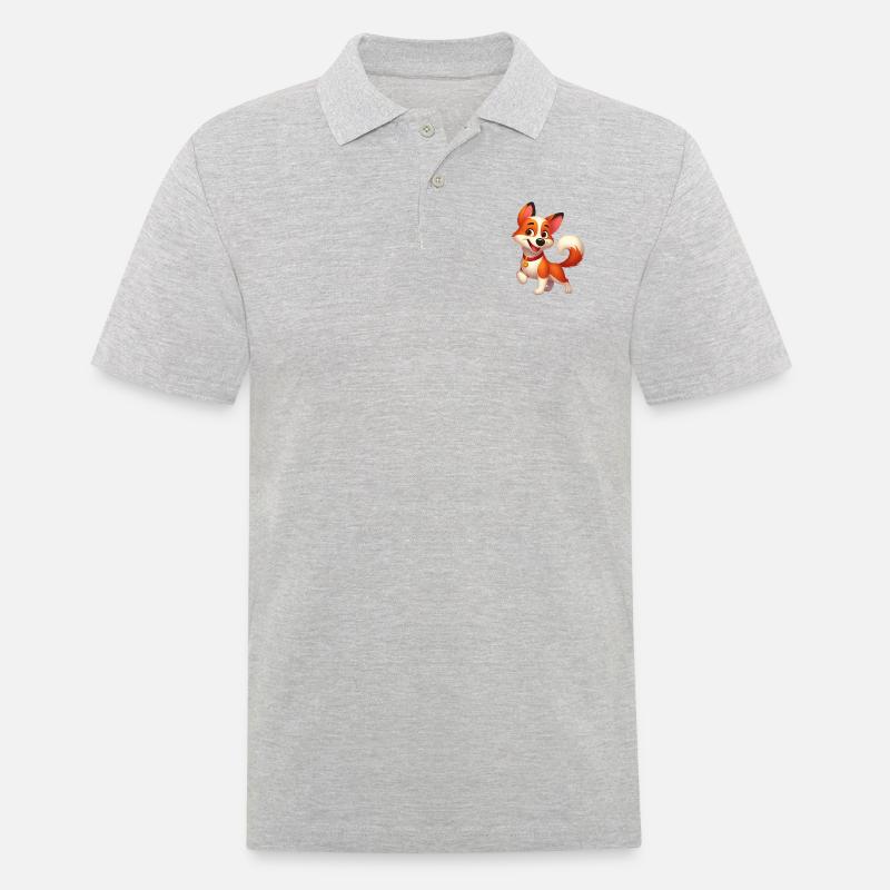 fox terrier 8 - Polo Homme - gris chiné
