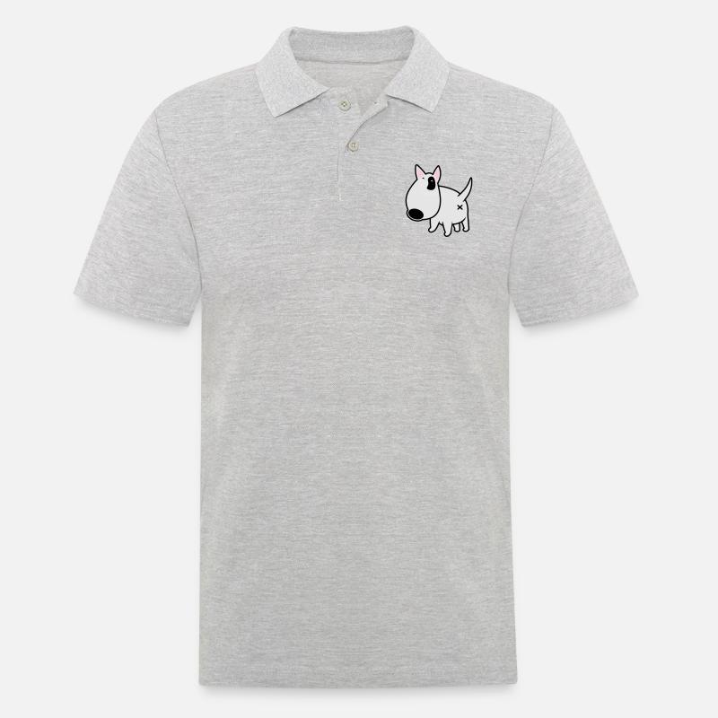 bully_illu_backside_3c - Männer Poloshirt - Grau meliert