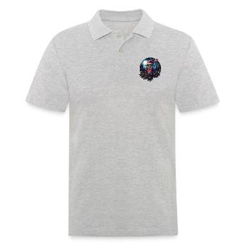 Weihnachtseule im Winterwald - Männer Poloshirt - Grau meliert - Vorne - Kai (181cm)