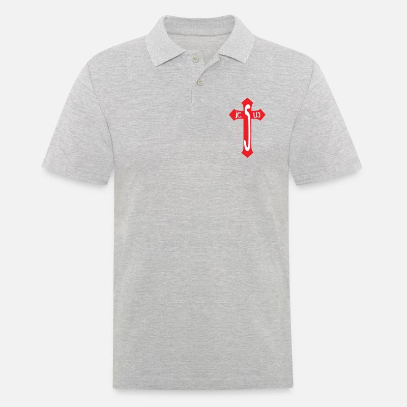 Jesus / Christentum / Katholisch - Männer Poloshirt - Grau meliert
