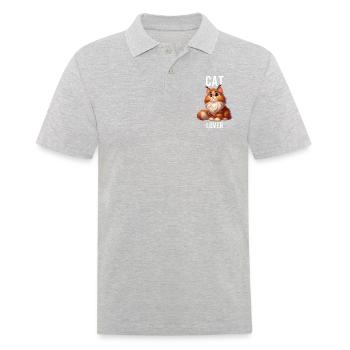 cat lover - Polo Homme - gris chiné - Devant - Kai (181cm)