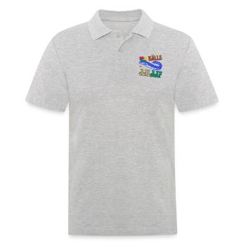 Kölle Aalaaf - Jecker Aal mit Narrenkappe Kostüm - Männer Poloshirt - Grau meliert - Vorne - Kai (181cm)