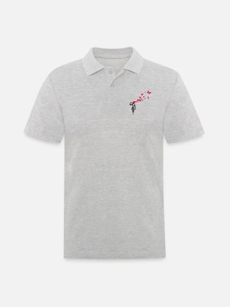 Butterfly Suicide - Männer Poloshirt - Grau meliert