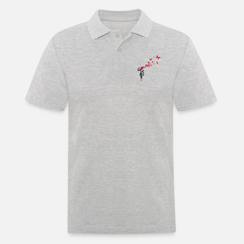 Butterfly Suicide - Männer Poloshirt - Grau meliert