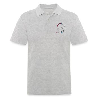 Faules Pummelhorn Einhorn - Männer Poloshirt - Grau meliert - Vorne - Kai (181cm)