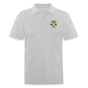URLAUB jamaika ROOTS TRAVEL I M IN Jamaica Negril - Männer Poloshirt - Grau meliert - Vorne - Kai (181cm)