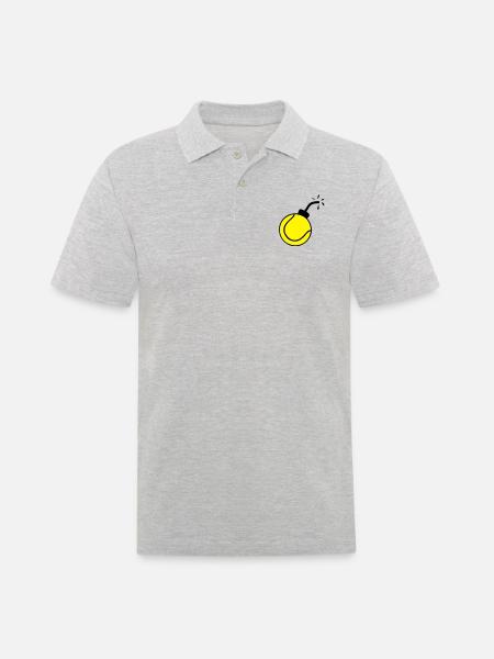 bomb ball tennis1 - Men's Polo Shirt - heather grey
