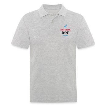 NATURAL NOT POSSIBLE - JUICE - Männer Poloshirt - Grau meliert - Vorne - Kai (181cm)