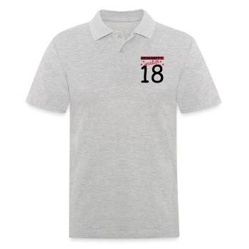 endlich 18 geschafft! - Männer Poloshirt - Grau meliert - Vorne - Kai (181cm)