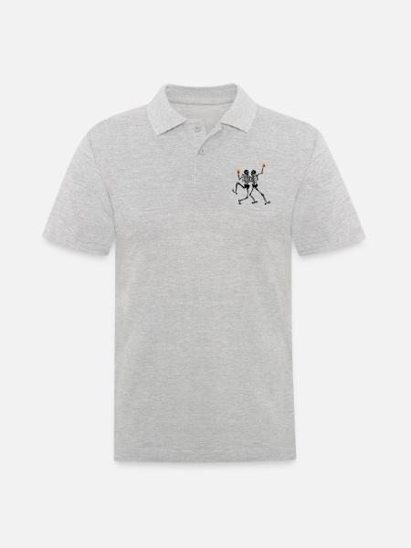 Skelette tun java - Männer Poloshirt - Grau meliert