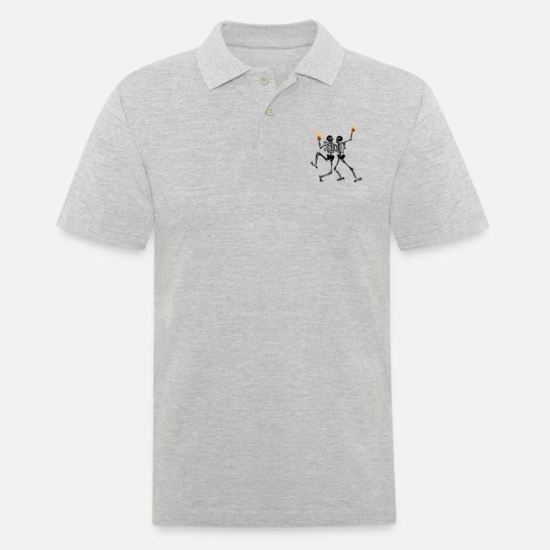 Squelettes faisant la java - Polo Homme - gris chiné
