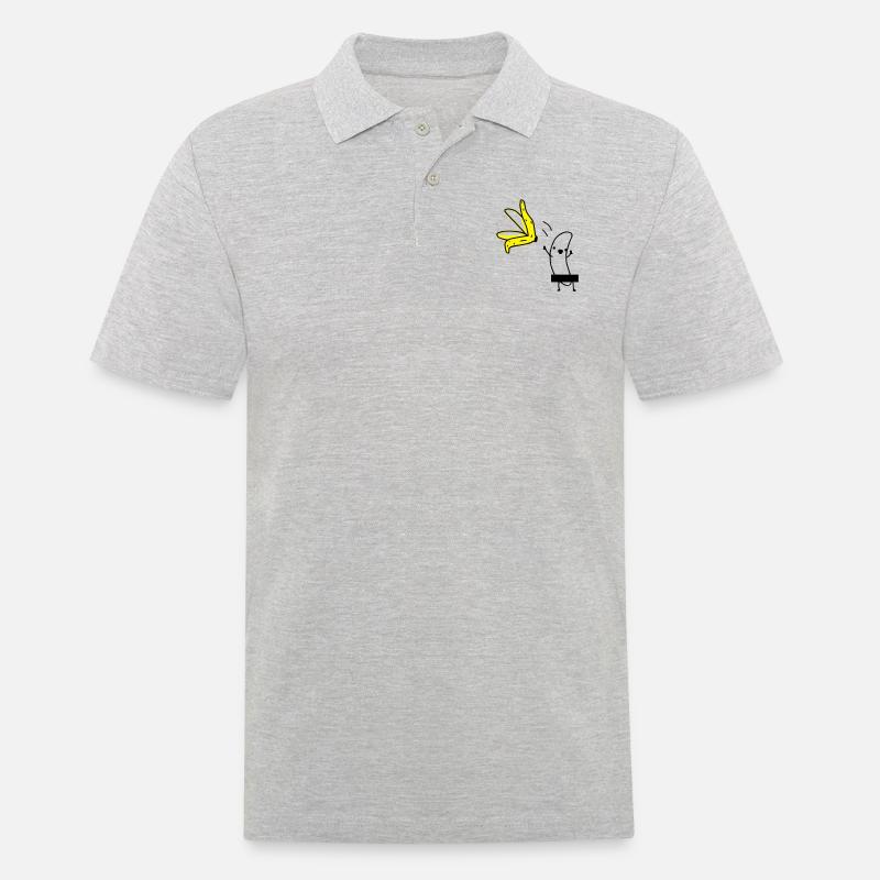 Striptease Banane - Männer Poloshirt - Grau meliert