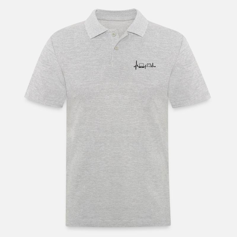 COMPUTER - Männer Poloshirt - Grau meliert