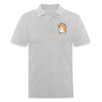 Kawaii Süße Fröhliche Bunte Hamster Tanzen - Männer Poloshirt - Grau meliert - Vorne - Kai (181cm)