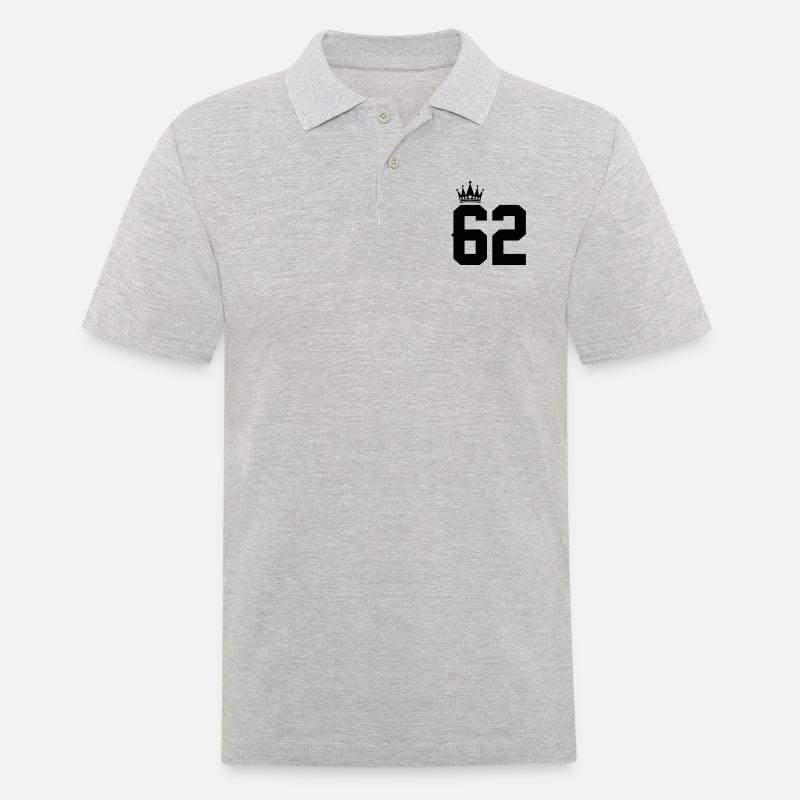 62 - Männer Poloshirt - Grau meliert