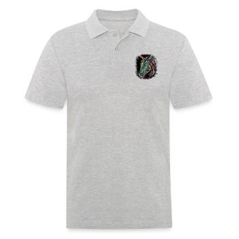 Present Idea Drawing Funny Spooky Humor Geek - Men's Polo Shirt - heather grey - Front - Kai (181cm)