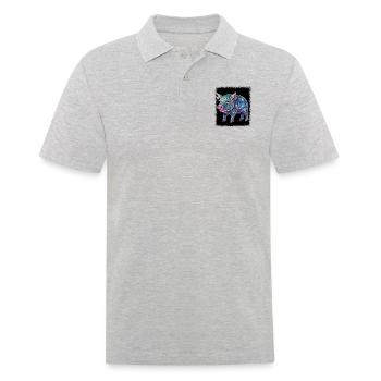 Flower Power Hippy Green Hippie Festival - Men's Polo Shirt - heather grey - Front - Kai (181cm)