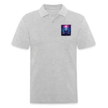 awesome quote heart counterculture peace humor - Männer Poloshirt - Grau meliert - Vorne - Kai (181cm)