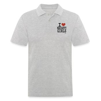 i love naughty girls by wam - Polo Homme - gris chiné - Devant - Kai (181cm)