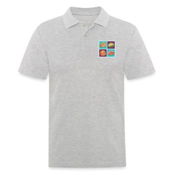 German Streetfood Kollektion - Männer Poloshirt - Grau meliert - Vorne - Kai (181cm)