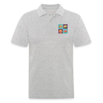 German Streetfood Kollektion Kunstwerk Essen to go - Männer Poloshirt - Grau meliert - Vorne - Kai (181cm)
