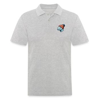 Baby T Rex Dino Dinosaurier Beanie Mütze Kopf - Männer Poloshirt - Grau meliert - Vorne - Kai (181cm)
