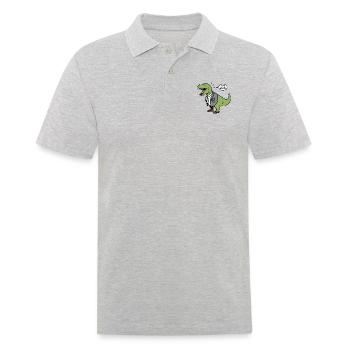 Büro Good Work T-Rex Dino Dinosaurier Anzug - Männer Poloshirt - Grau meliert - Vorne - Kai (181cm)