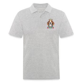 « Têtes couronnées » - Beagle - Polo Homme - gris chiné - Devant - Kai (181cm)