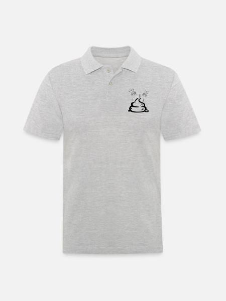 Scheisse mit Fliegenpaar - Männer Poloshirt - Grau meliert