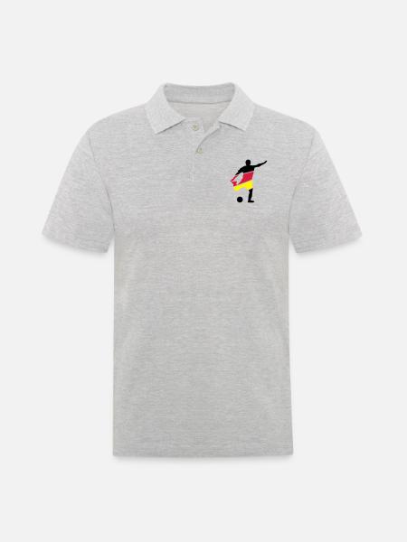 Fußball - Männer Poloshirt - Grau meliert