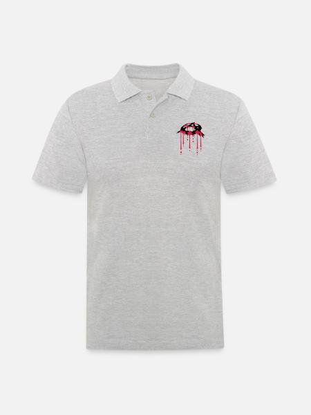 Drop of blood anarchy symbol - Men's Polo Shirt - heather grey