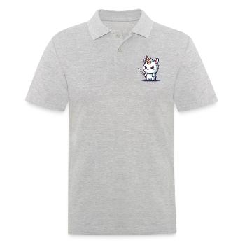Licorne bad ass - Polo Homme - gris chiné - Devant - Kai (181cm)