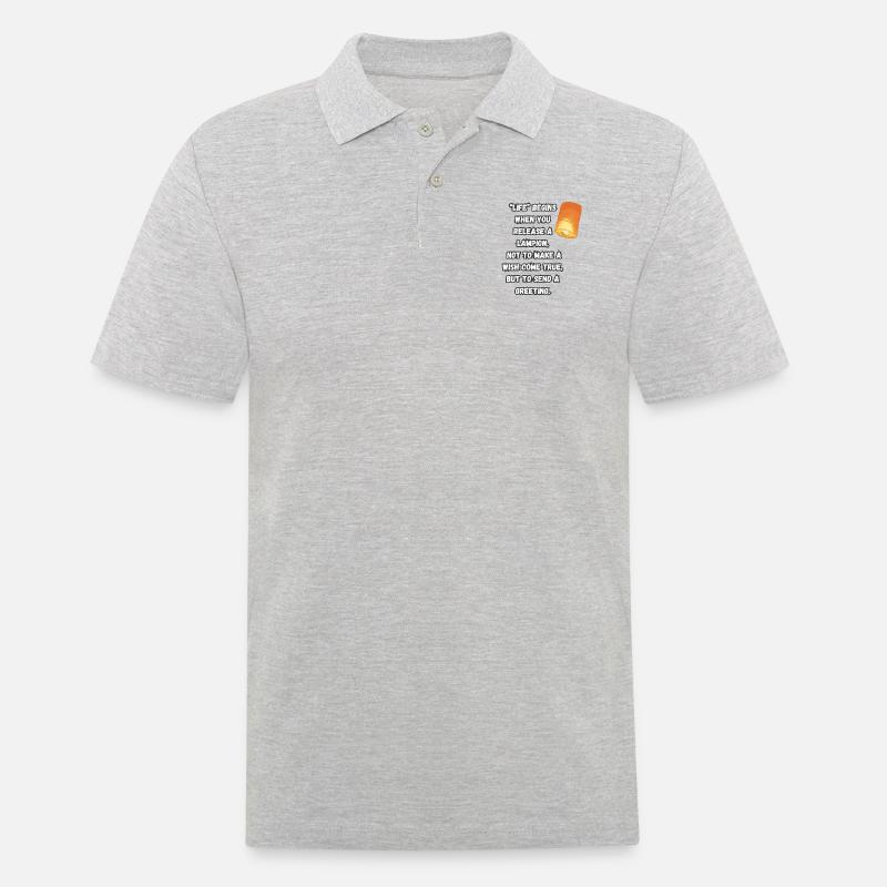 "Das Leben" beginnt, wenn... - Männer Poloshirt - Grau meliert