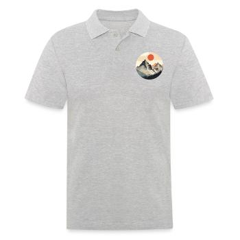 Montagnes et soleil - Polo Homme - gris chiné - Devant - Kai (181cm)