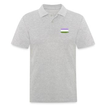 Genderqueere Pride-Flagge - Männer Poloshirt - Grau meliert - Vorne - Kai (181cm)