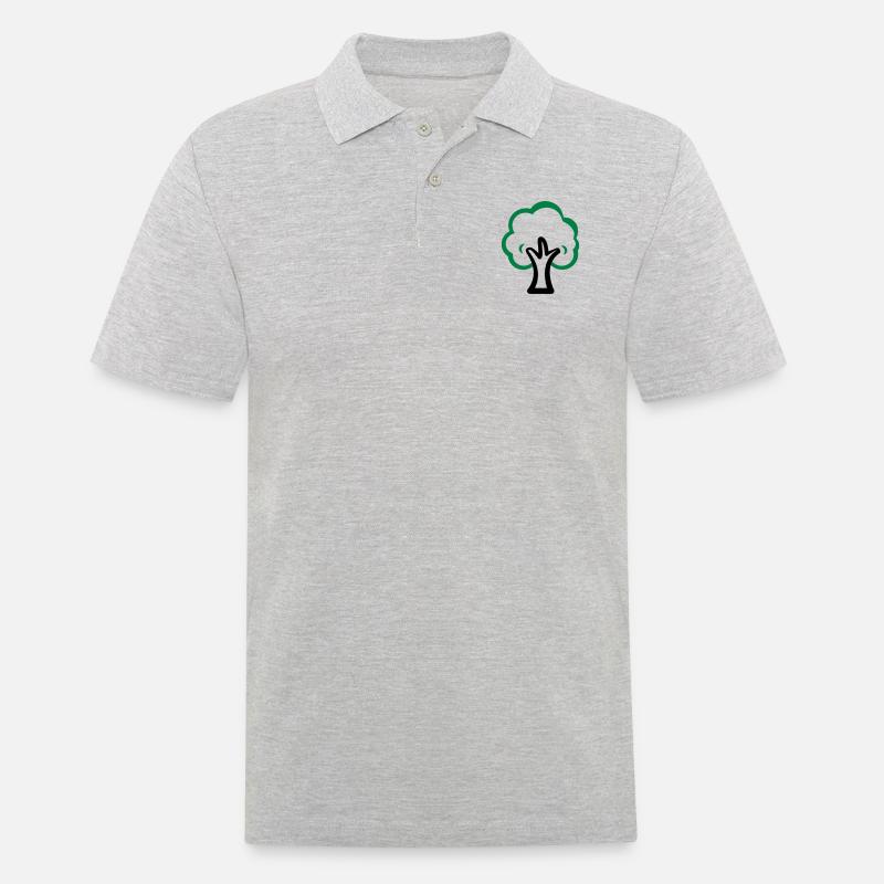 baum - Männer Poloshirt - Grau meliert
