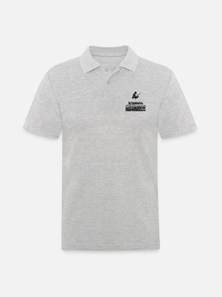 Kitesurf - Männer Poloshirt - Grau meliert