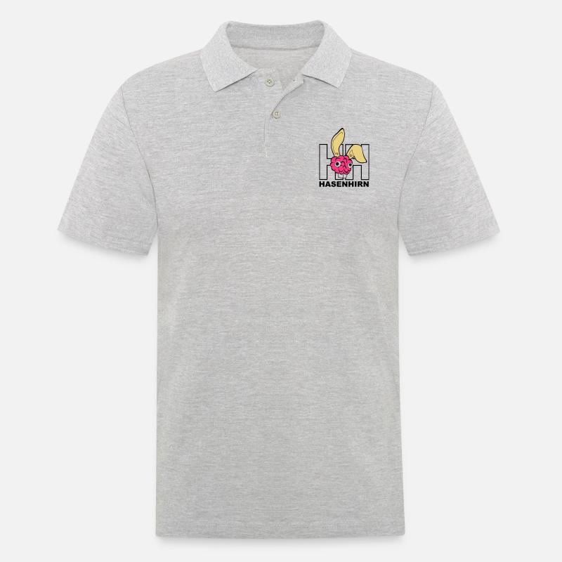 Hasenhirn - Männer Poloshirt - Grau meliert
