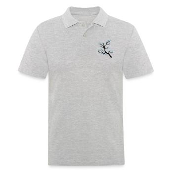 Floraison Turquoise, harnais conduite au printemps - Polo Homme - gris chiné - Devant - Kai (181cm)