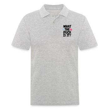 Gender Reveal Party - Männer Poloshirt - Grau meliert - Vorne - Kai (181cm)