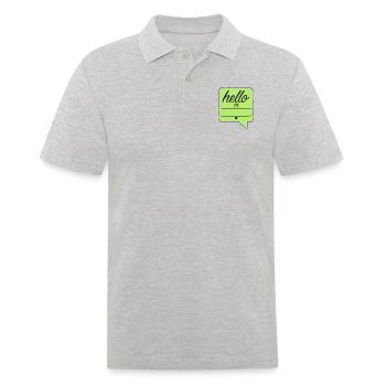 Bonjour je suis - votre nom - votre texte - baby - - Polo Homme - gris chiné - Devant - Kai (181cm)