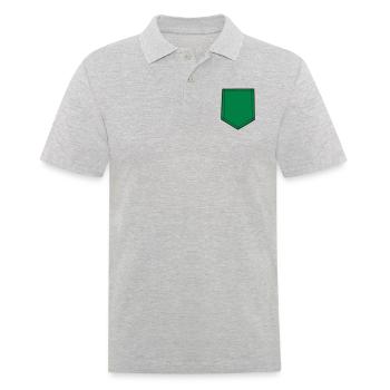 Brusttasche für T-Shirts (Farbauswahl) - Männer Poloshirt - Grau meliert - Vorne - Kai (181cm)