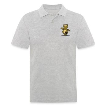 Teddybär wandern gehen - Männer Poloshirt - Grau meliert - Vorne - Kai (181cm)