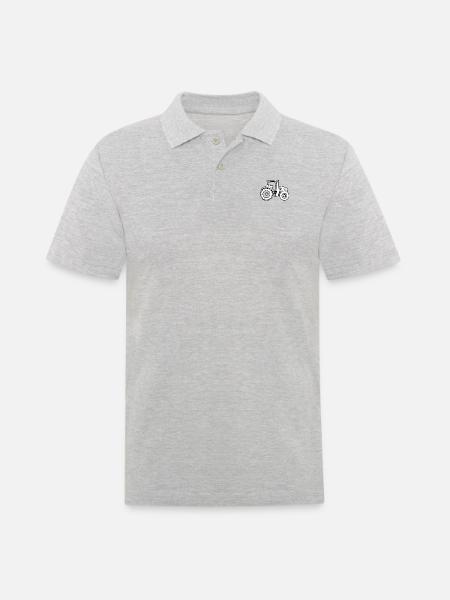 Traktor - Männer Poloshirt - Grau meliert