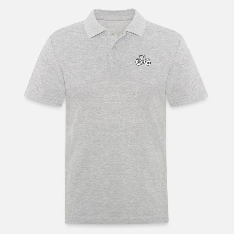Traktor - Männer Poloshirt - Grau meliert
